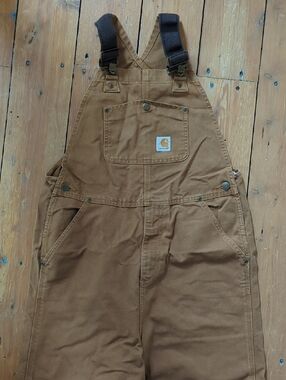 245-Like New Carhartt Tan/Brown Duck Canvas Overalls
